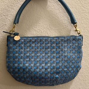 Clare V - Petit Moyen in Light Blue Woven Checkered *Brand New*
